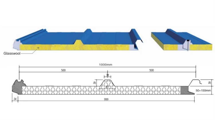 product-750-421 Glass wool roof sandwich panel